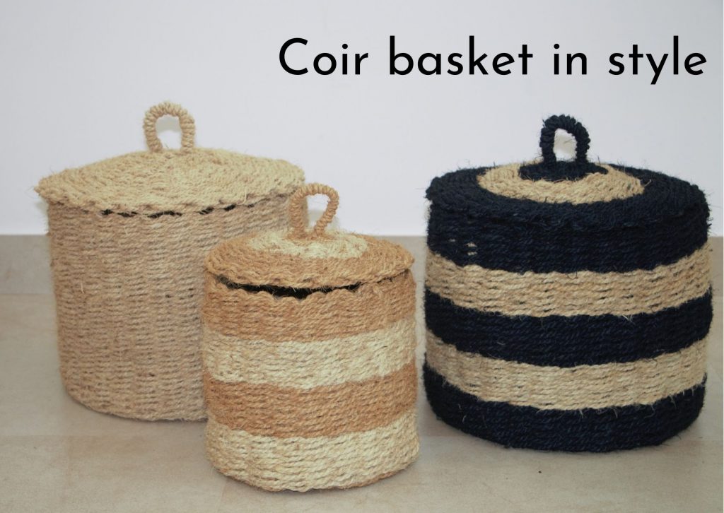 Coir baskets with lid