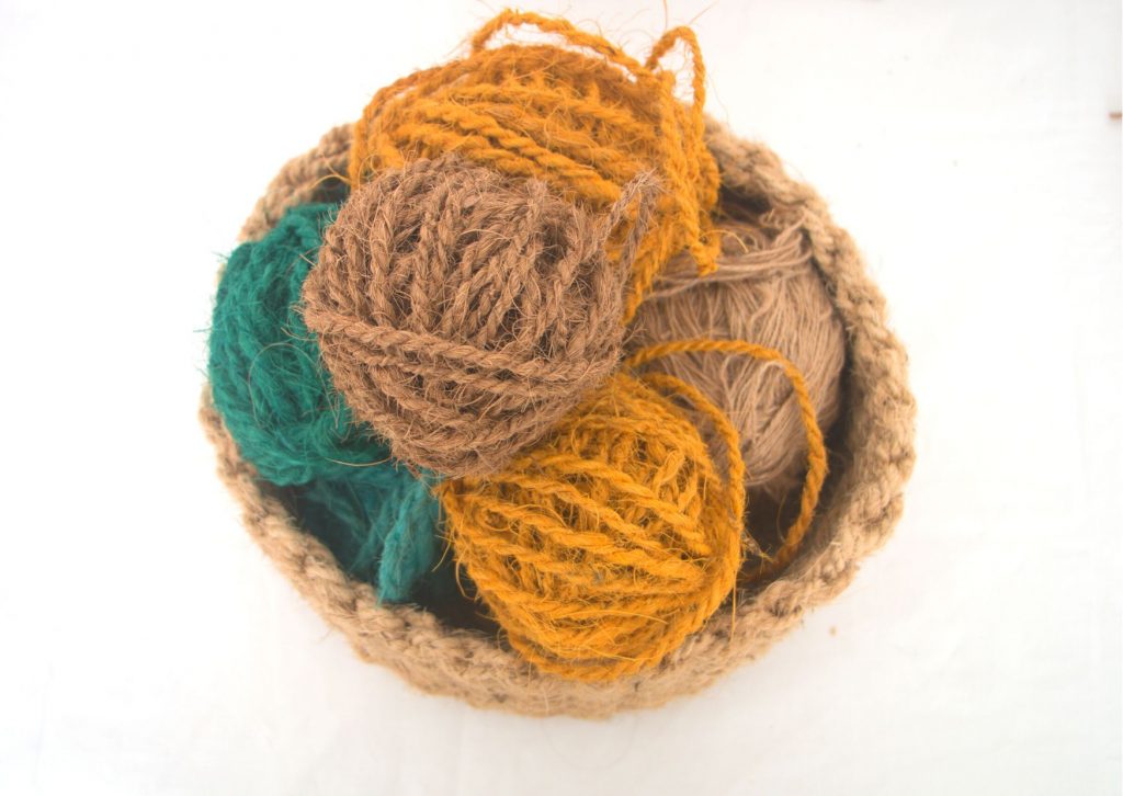Small coir yarn bundles